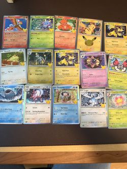 Pokemon 30th Anniversary Celebrations Card Lot with Coin