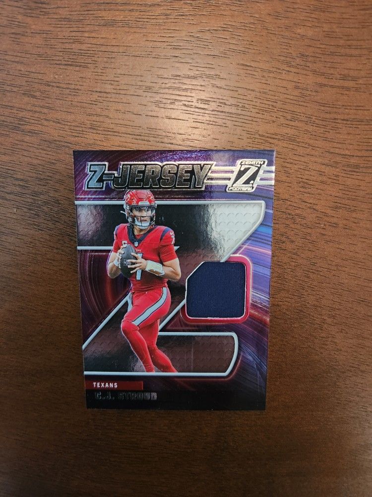 HOUSTON TEXANS CJ STROUD 2024 PANINI ZENITH JERSEY CARD