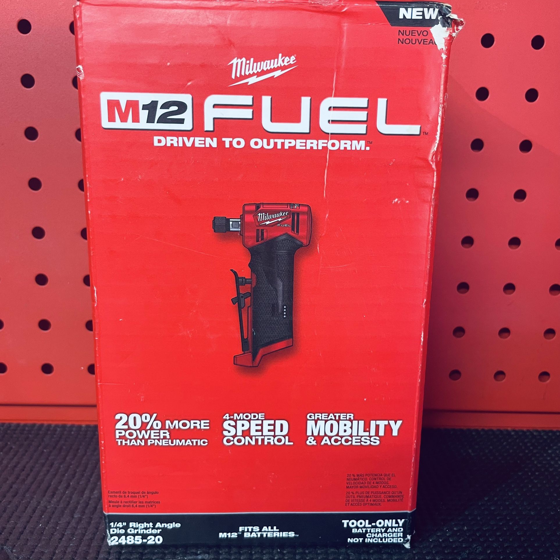 Milwaukee M12 FUEL 12-Volt Lithium-Ion Brushless Cordless 1/4 in. Right Angle Die Grinder (Tool-Only)