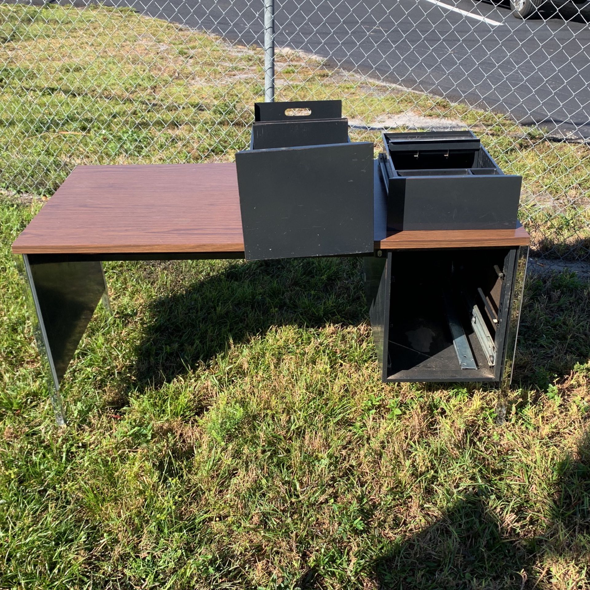 FREE - Curbside METAL desk - File drawer and Supplies drawer