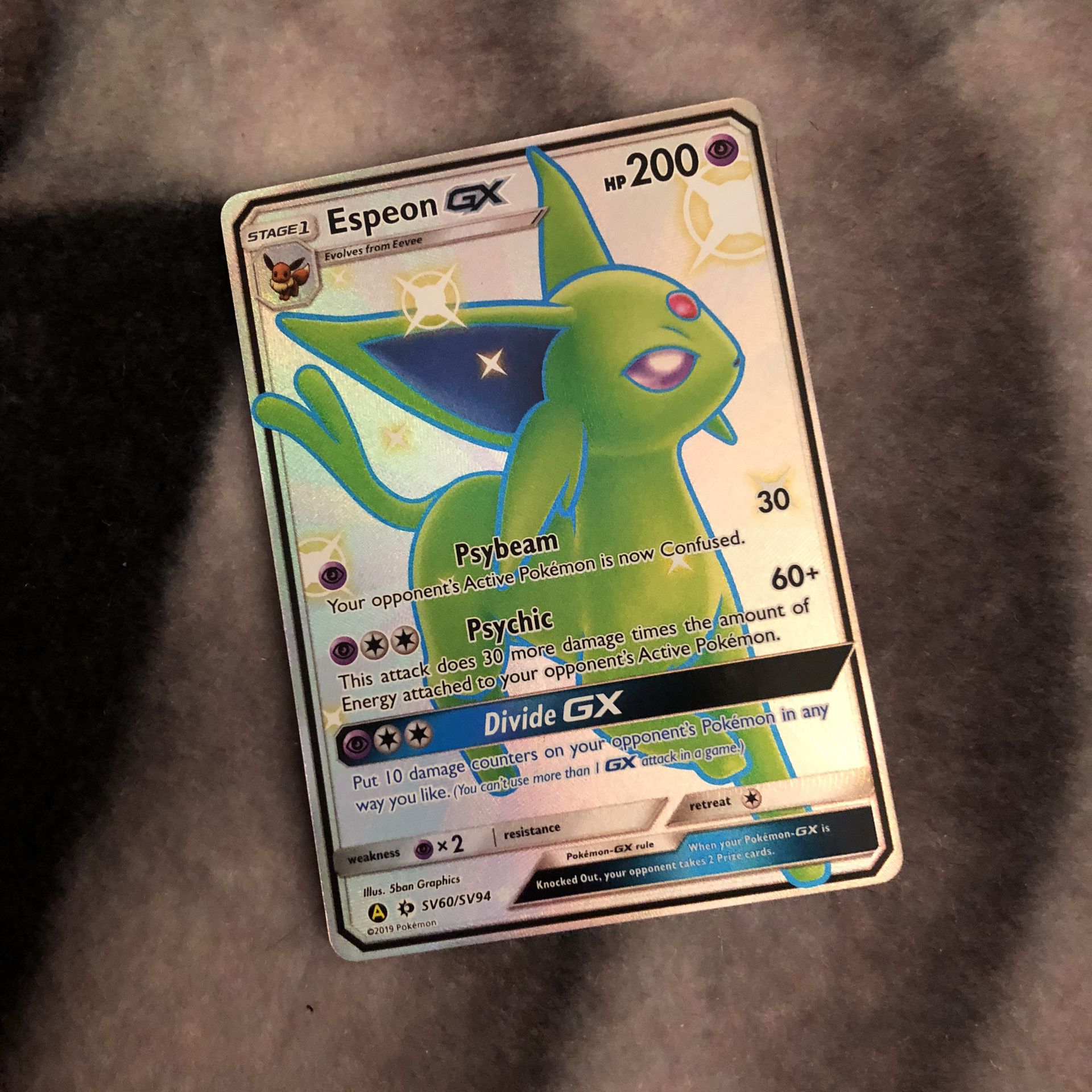 pokemon shiny espeon GX hidden fates card