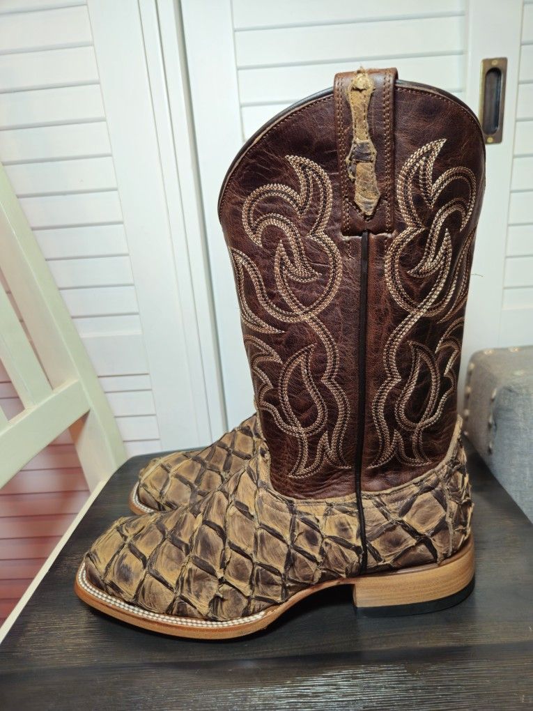 Cody James Pirarucu Western Boots Broad Square Toe BBME039 Men's Sz 11 D