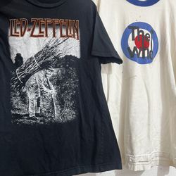 Vintage Led Zeppelin And The Who Band Tees Small Medium 