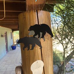 Black Bear Wind Chime - 3 Bears 