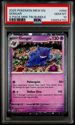 PSA 10 - Gengar Pokemon 151 Cosmos Holo Sam's Club Exclusive 094/165