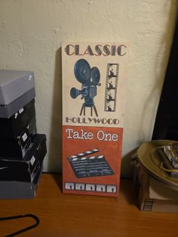 Classic Hollywood Take One Decorative canvas art Wood Sign