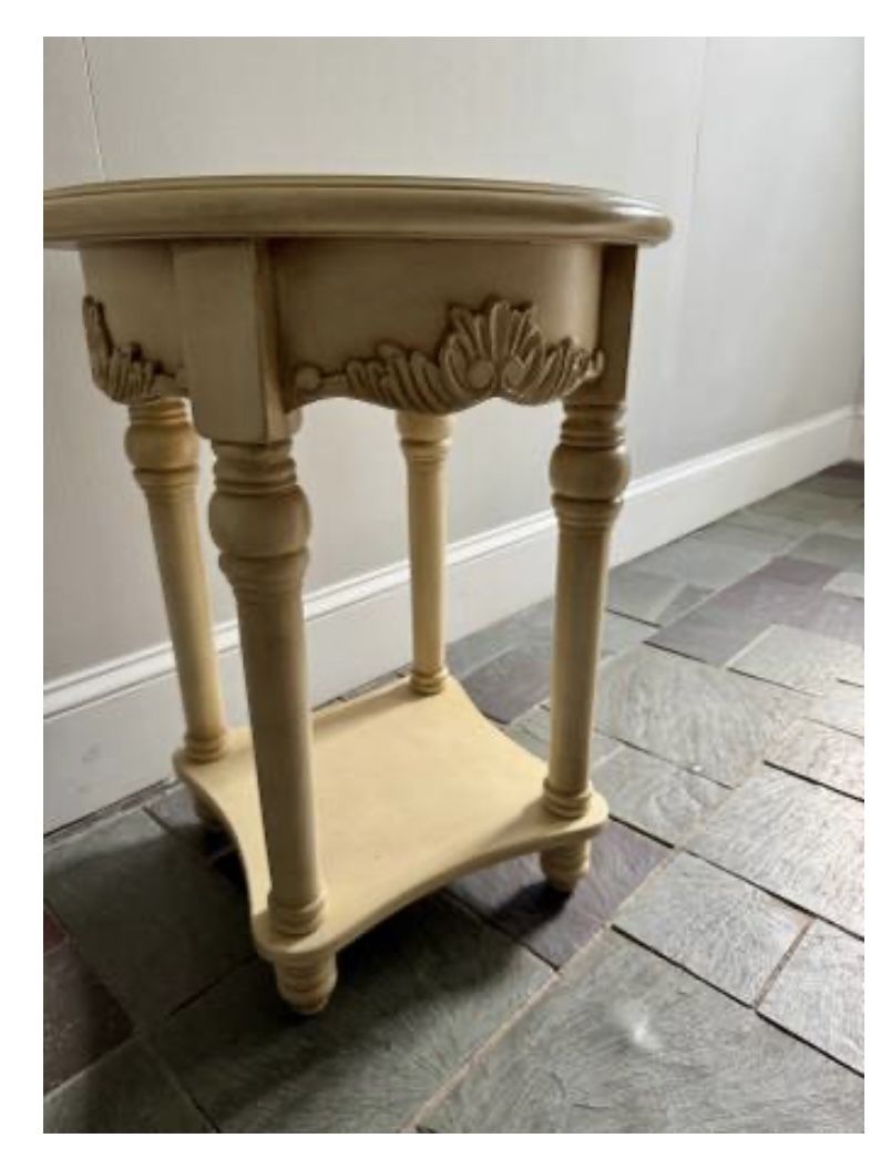 Round Wood Side  Table 
