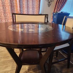 Counter Height Table With Bench & 3 Chairs