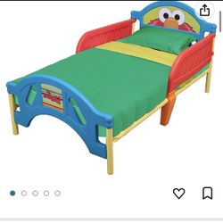 Entire Sesame Street Elmo Bedroom Set. Table, Comforter, Bookcase, Elmo Plush , And Bed Frame