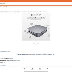 HyperDrive USB-C & Thunderbolt 4 Dual Monitor Dock 