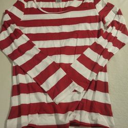 women's red and white 