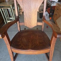 Old Solid Wood Rocking Chair