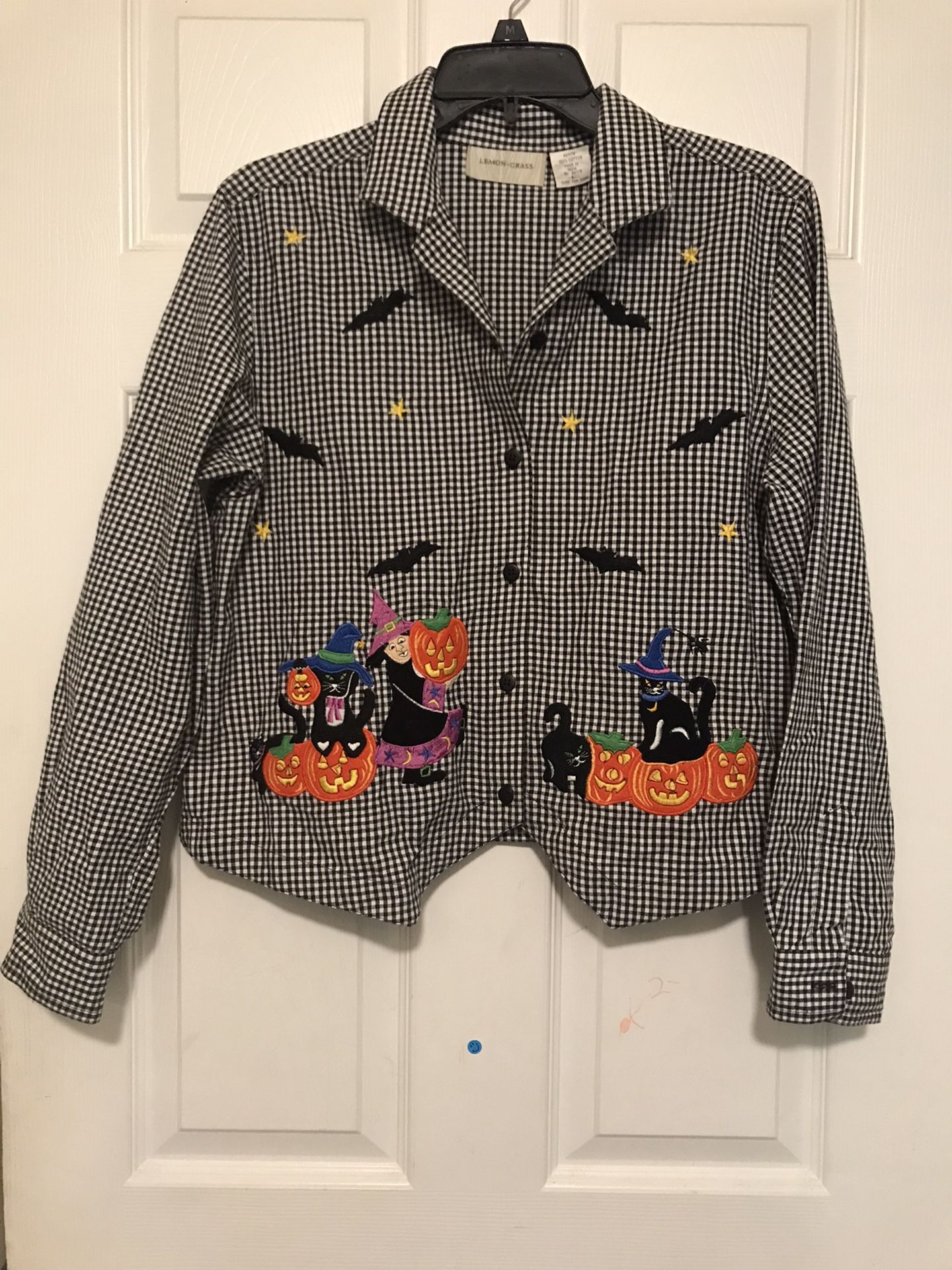 Lemon Grass Halloween blazer/jacket size petite large , 100% cotton, made in India