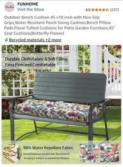 New Open Box Outdoor Bench Cushion