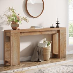 70.9-Inch Extra Long Console Table, Farmhouse Wood Sofa Table Behind Couch, Narrow Entryway Accent Table for Living Room, Hallway, Entrance, Foyer, Li