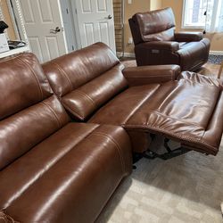Oslo 3 Power Recliner in Brown Leather