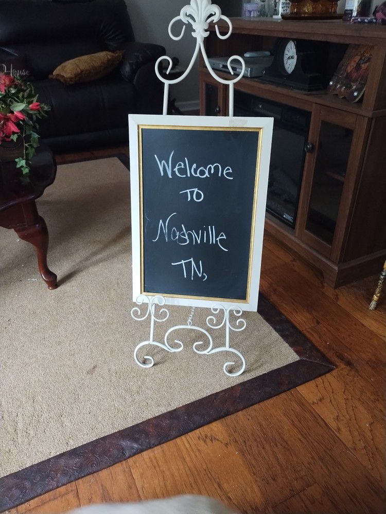Chalk Board With Metal Easel