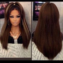 Human Hair Blended Lace Front Wig 