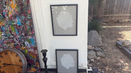 2 coral paintings