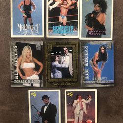 8 Vintage Wrestling Trading Cards F-GC-Writing On 2