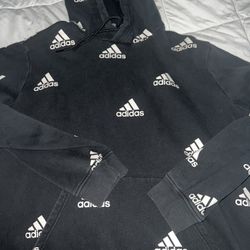 Me S Adidas Black Hoodie Sweatshirt Large Preowned 