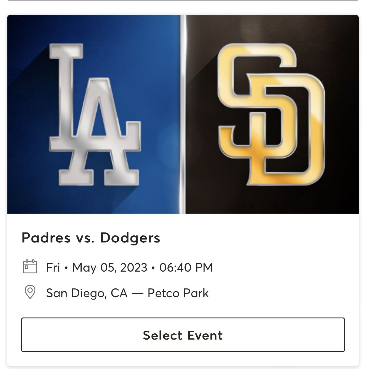 PADRES vs DODGERS Tickets