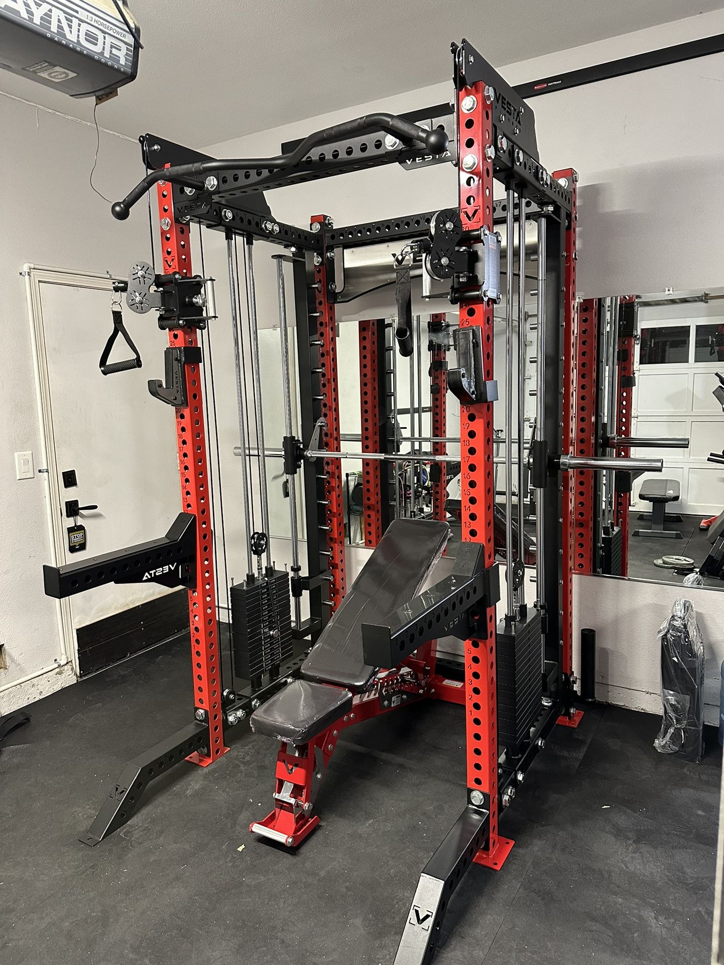 Rep Fitness Pr Red And Black Squat Rack PR-5000 Rack Builder REP