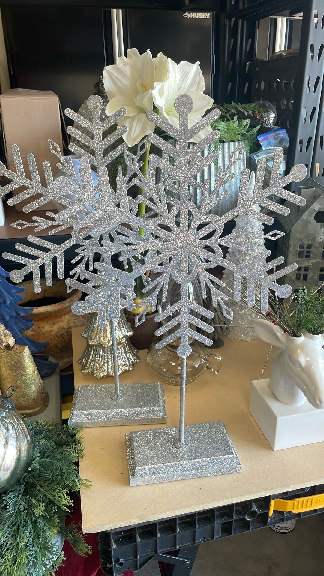 Large metal snowflakes