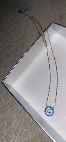 Evil eye sterling sliver necklace