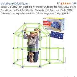Glow Fort Building Kit Indoor Outdoor for Kids