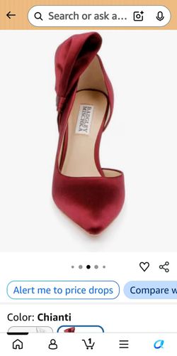Badgley Mischka Women's Red Satin Pointed-Toe Heels*(size8)