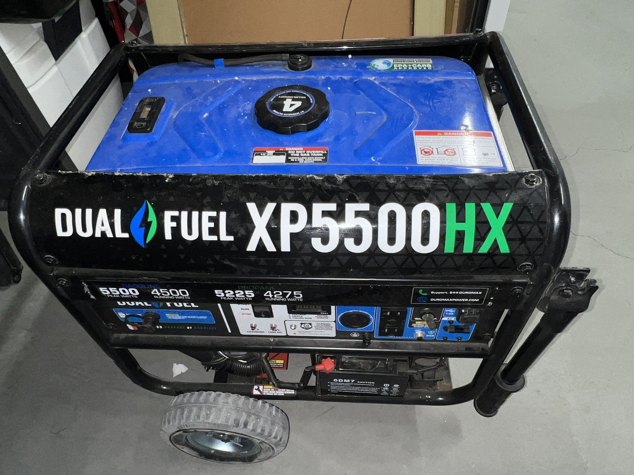 ORIGINAL!! DUAL FUEL XP5500HX, GASOLINE INCLUDED!