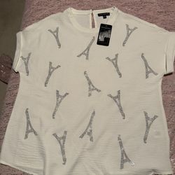 Nwt Womens White Paris Shirt 