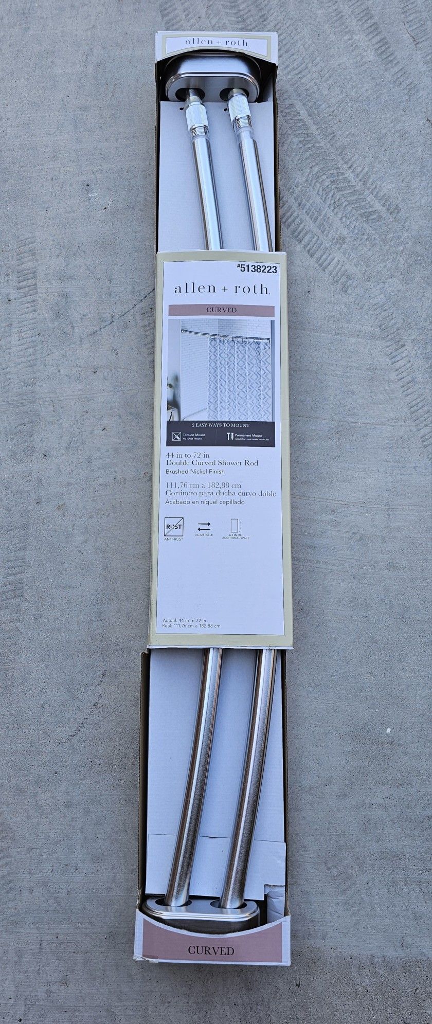 Allen + Roth Double Curved Shower Rod 