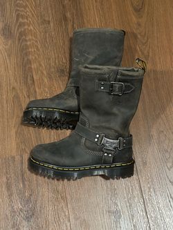 NEW Dr. Martens Anistone Hi Boots - Charcoal Grey | Sz 7W/6M