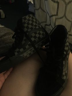 Vans high tops all black Checkered