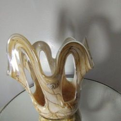 ZORZA HANDKERCHIEF ART GLASS VASE 7"×6" 