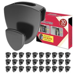 Space Saving Hanger Hooks 30Pcs, Upgrade Heavy Duty Space Saver Hangers Connector Hooks for Clothes, Premium Hanging Closet Organizer for Dorm, Gancho
