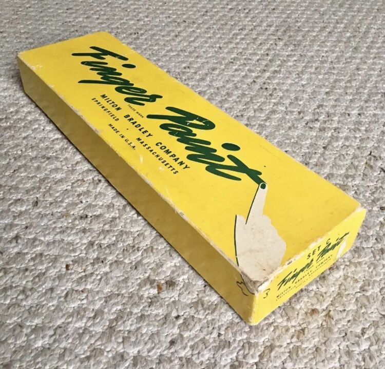 Vintage 1960s Milton Bradley Finger Paint Set - Paint & Paper - RARE!!