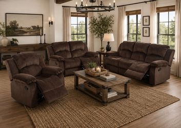 3-Piece Reclining Sofa Set with Reclining Seats $1200