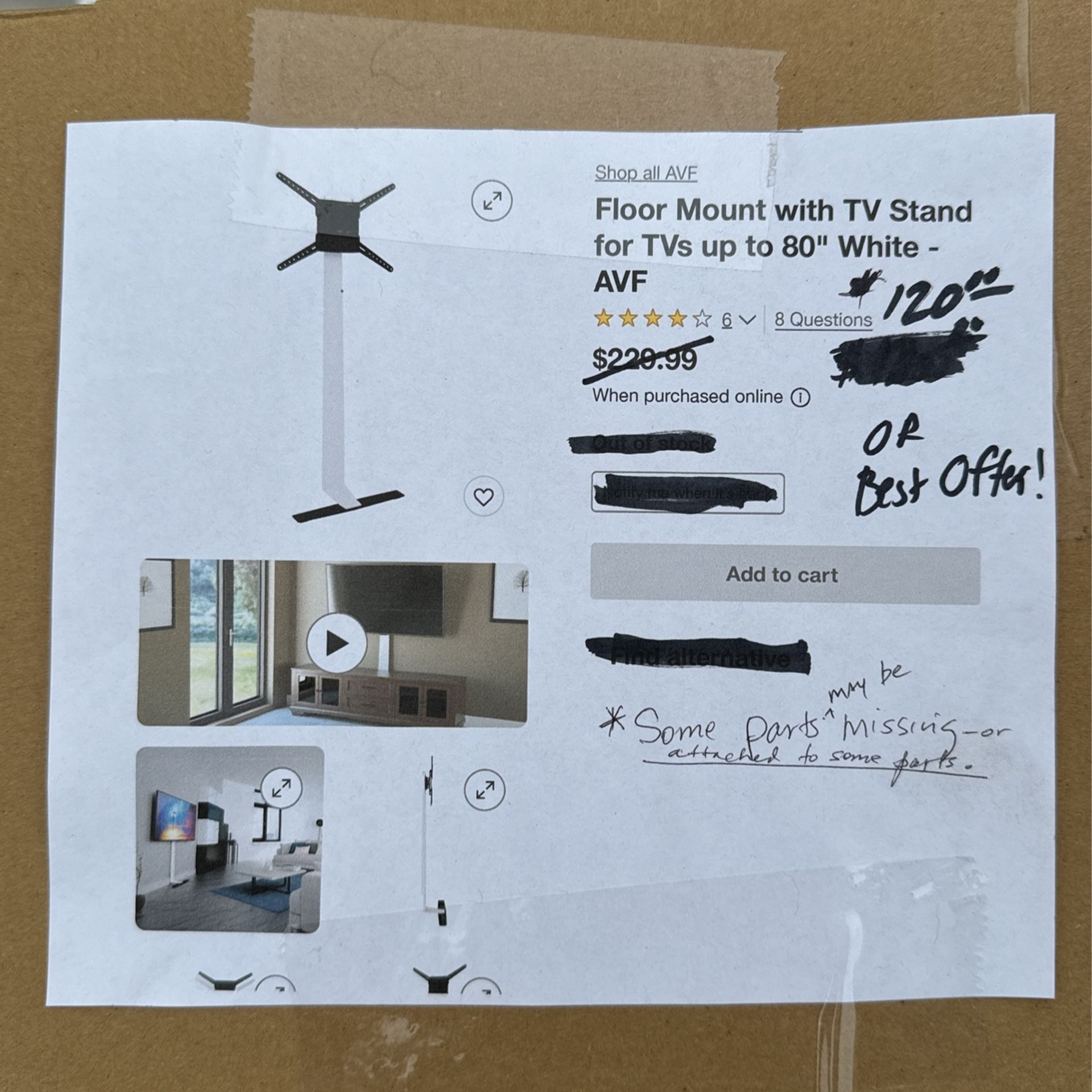 TV stand for up to 80” screens