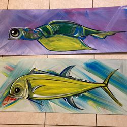 Street Artist Works- Ocean Themed-2 Pieces
