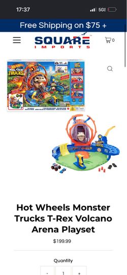 Hot Wheels Monster Trucks T-Rex Volcano Arena Playset
