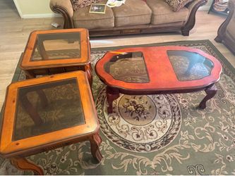 three-piece living room table set
