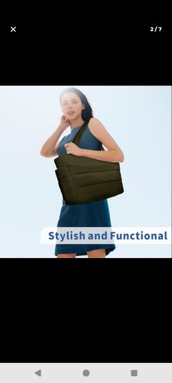 TopDesign Puffer tote bag for women lightweight Puffy Handbag with compartments