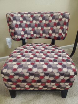 Accent Slipper Chair with Polka Dot Fabric