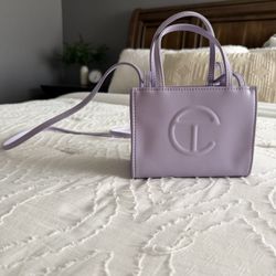 Telfar Lavender Mini Shopper with Embossed Logo