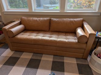 Leather Sleeper Sofa (Queen mattress)