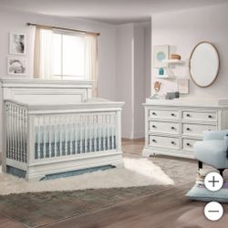 Baby Nursery Crib And Changing Table Set