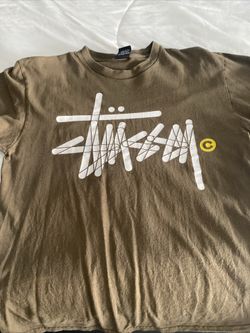 Stussy Shirt Mens Medium Brown Large Logo  Tee T-Shirt